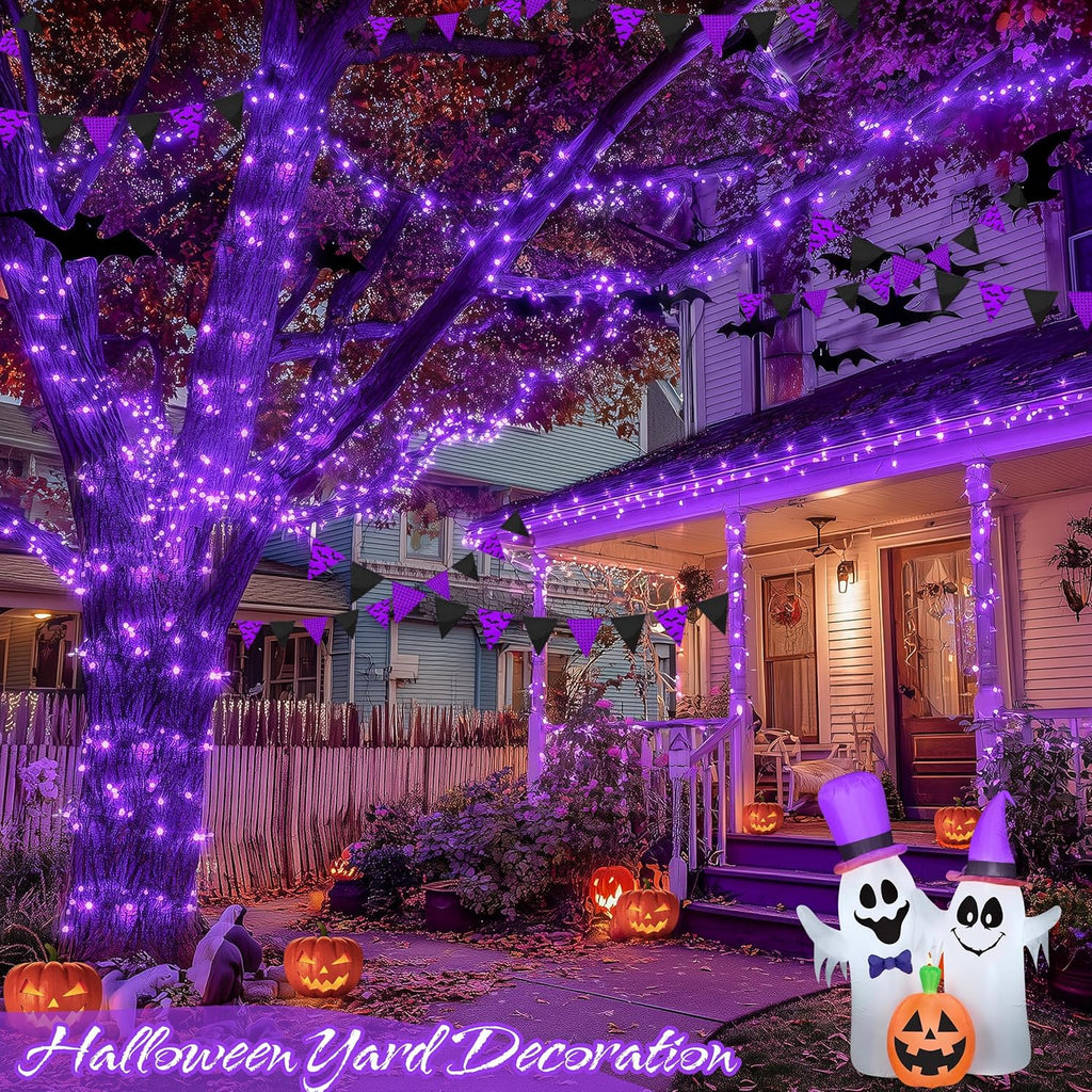 JMEXSUSS 200 LED 66ft Purple Christmas Lights, Connectable Purple String Lights Plug in, 8 Modes Outdoor Christmas Light for Tree Outside Indoor Patio Party Ceiling Room Xmas Decor