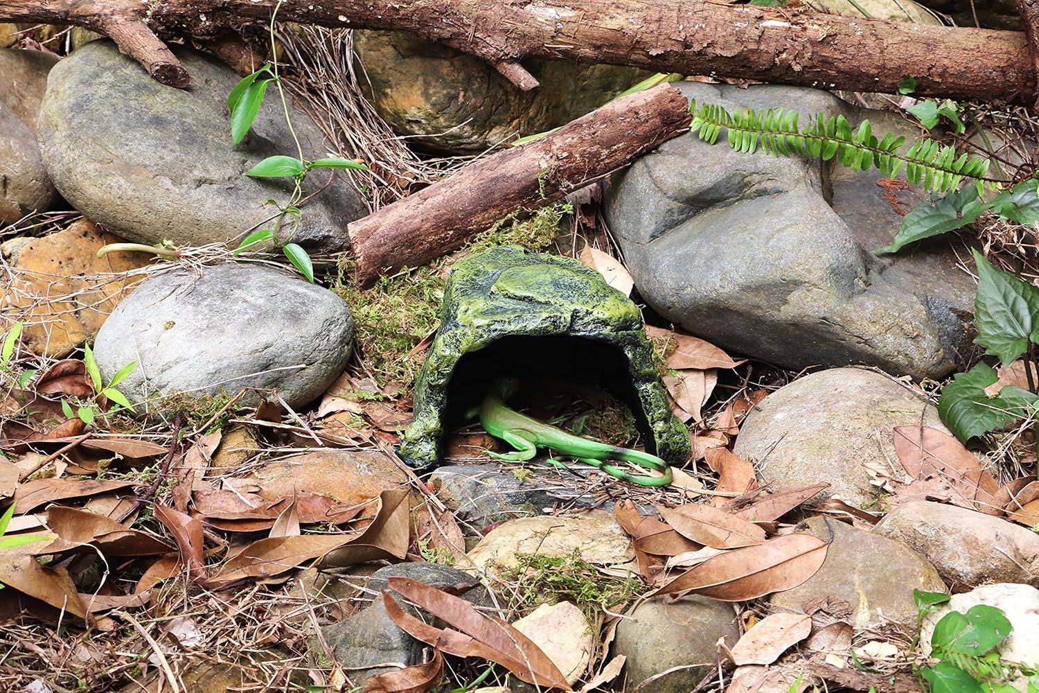 Reptile Cave Climb Hideout Hideaway – Stone Cave Shelter Hiding, Decorative Resin for Aquariums & Terrariums. Ideal for Amphibians,Lizards,Snakes,Bearded Dragons,Geckos,Scorpions,Frogs... Large Size