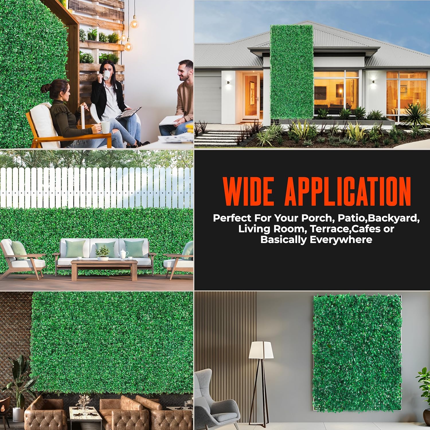 12Pcs Artificial Grass Wall Panels - 10”x10” Grass Backdrop Wall, UV Protected Greenery Decor for Indoor Outdoor Use (10”x10” (12pcs))
