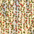 BLEUM CADE 5Pcs 41Ft Flower Garland Artificial Rose Vines with 32.8Ft String Lights, Cute Fake Hanging Flower Vines Floral Garland Decorations for Wedding Party Wall Room Decor Aesthetic