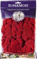 Super Moss (25122) Reindeer Moss Preserved, Red, 2oz