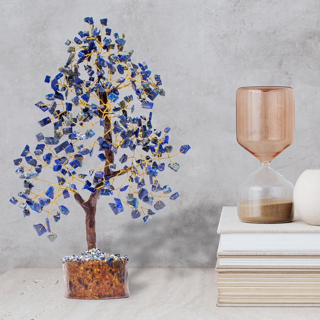 Lapis Lazuli Crystal Tree for Wisdom & Truth Décor for Home and Office | Handmade Bonsai for Communication & Clarity of Thought | Perfect Insight Gift for Loved Ones