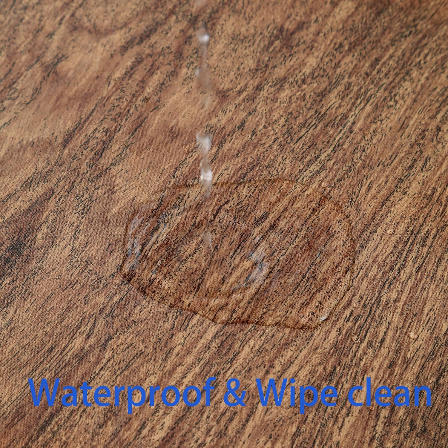 Walrus Heavy Duty Vinyl Tablecloth with Flannel Backing Waterproof Oil-Proof Plastic Table Cloth Stain-Resistant Wipeable Rectangle or Square Table Cover for Indoor and Outdoor (Wood, 60X84 Inch)
