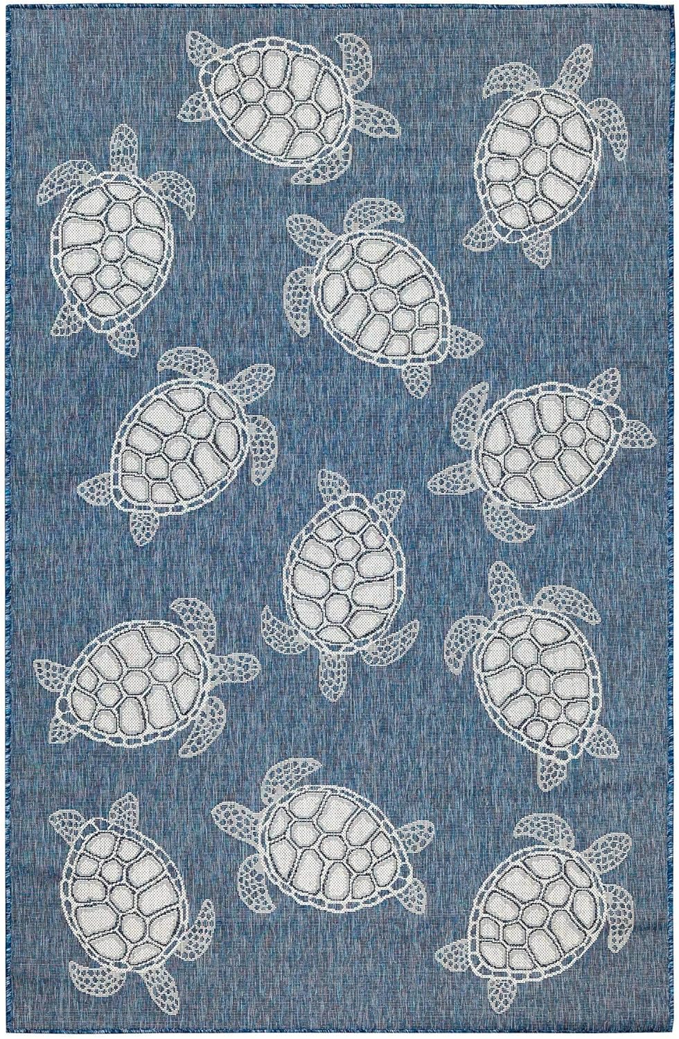 Liora Manne Sea Turtles Navy Indoor Outdoor Area Rug, 3'3" x 4'11"