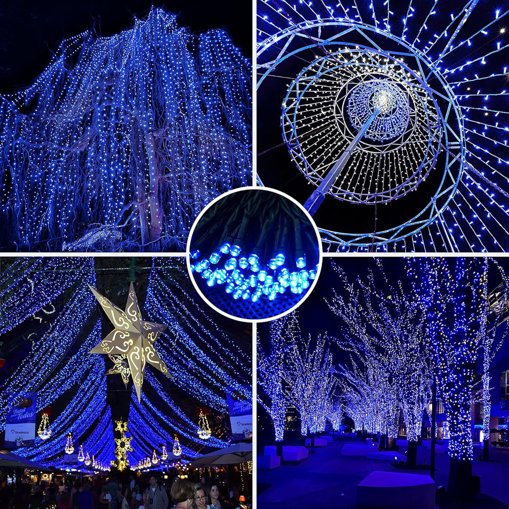AmyHomie Blue Christmas Lights, 108Ft 300LED Halloween String Lights Outdoor Waterproof, End-to-End Indoor Fairy Decorative Lights for Wedding, Party, Christmas Decor