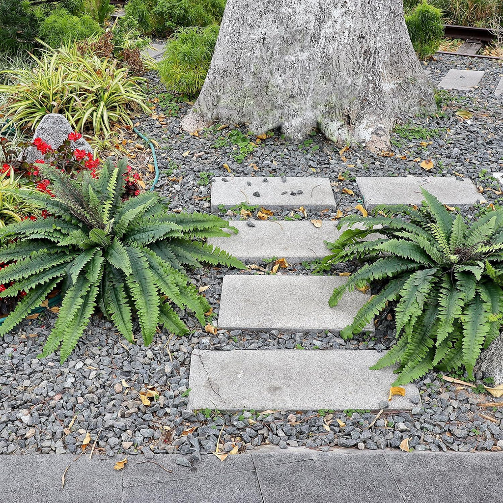 Large Artificial Ferns for Outdoor 47" Fake Boston Fern 60 Fronds Faux Ferns Plant Silk Greenery for Indoors Home Garden Porch Windowsill Decor (1 Stem)