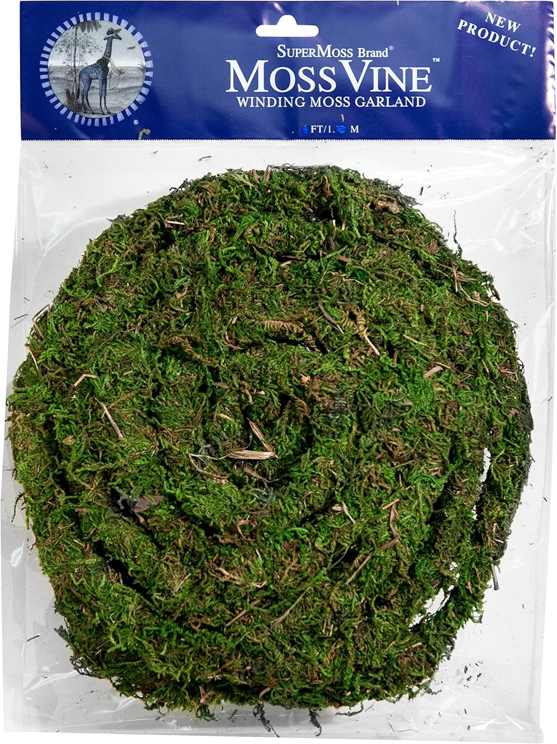 SuperMoss (22711) MossVine Decorative Garland | Preserved Mountain Moss for Home, Wedding, and Garden Decor | Bendable Greenery for Crafts, Centerpieces, Topiaries, and Floral Arrangements, 12 Ft