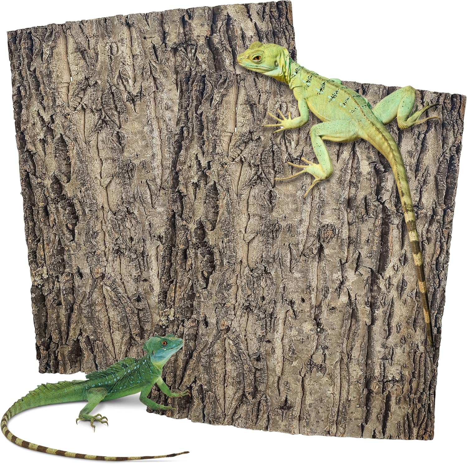 2PCS Cork Terrarium Background 9.84x11.8in Natural Cork Large Bark Backdrop Reptile Climbing Mat Habitat Decor for Spider Lizard Chamelon Turtle Beared Dragon