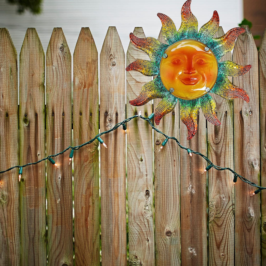 JOYBee Metal Sun Face Wall Art Decor-Sunface all Decor-Home Decor Artistic Sun Face Metal Wall Sculpture for Indoors or Outdoors Kitchen Farmhouse patio porch (13.25 * 12.5inch)