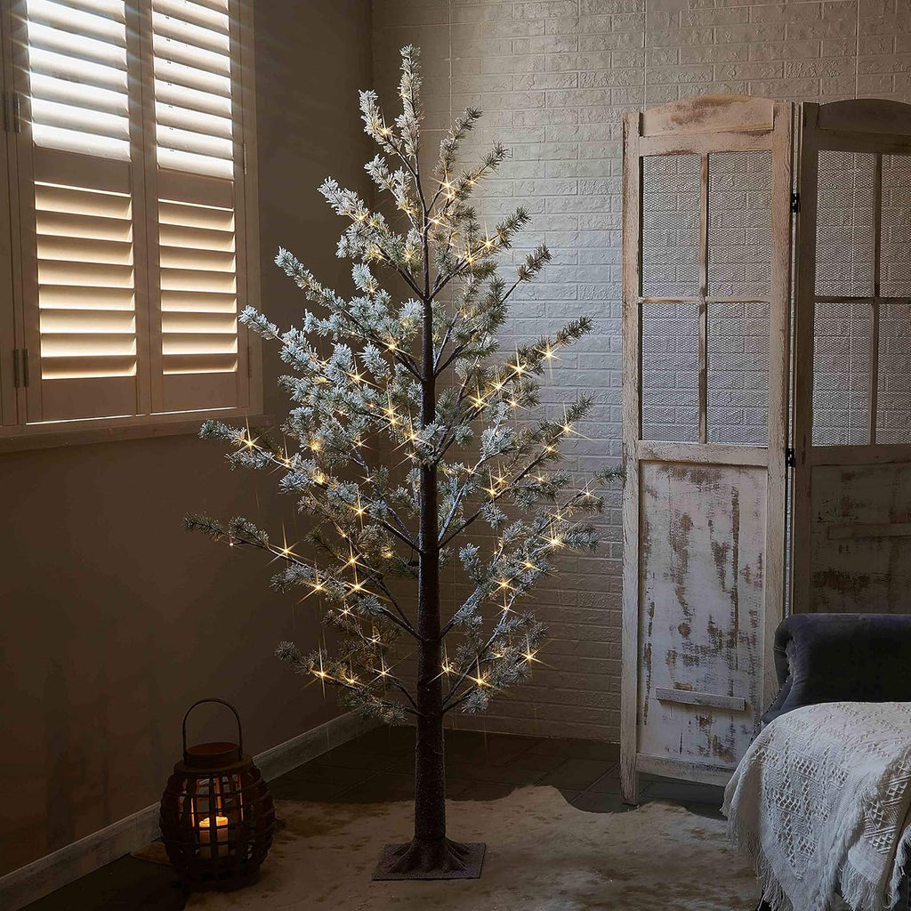 LITBLOOM Pre lit Faux Noway Christmas Pine Tree Lights 6FT 126 Warm White LED for Indoor Outdoor Home Decoration