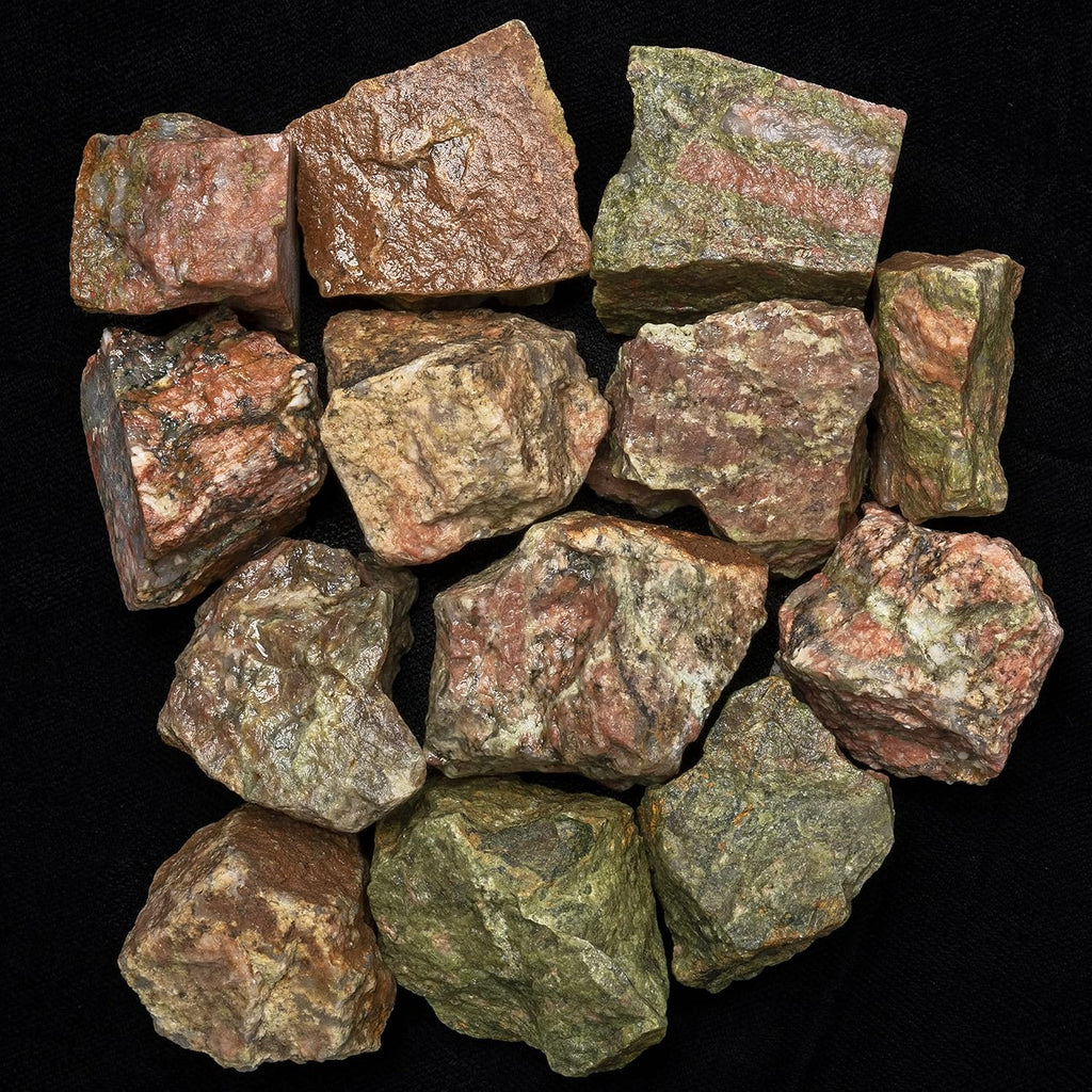 Crocon 1LB Unakite Rough Bulk Natural Stone Raw Gemstone Tumbling Cabbing Polishing Mining Chakra Balancing Reiki Healing Good Luck Gift Home Office Decor