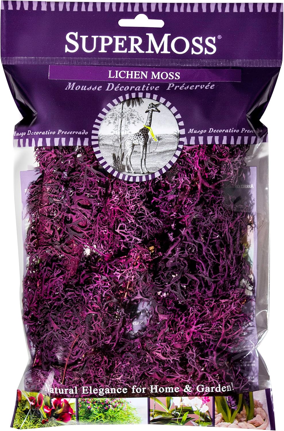SuperMoss (23535 Branched Lichen Parmelia – Natural Preserved Lichen Branches for Floral Arrangements, Home Decor, and Terrariums, 175 cu. in., Burgundy
