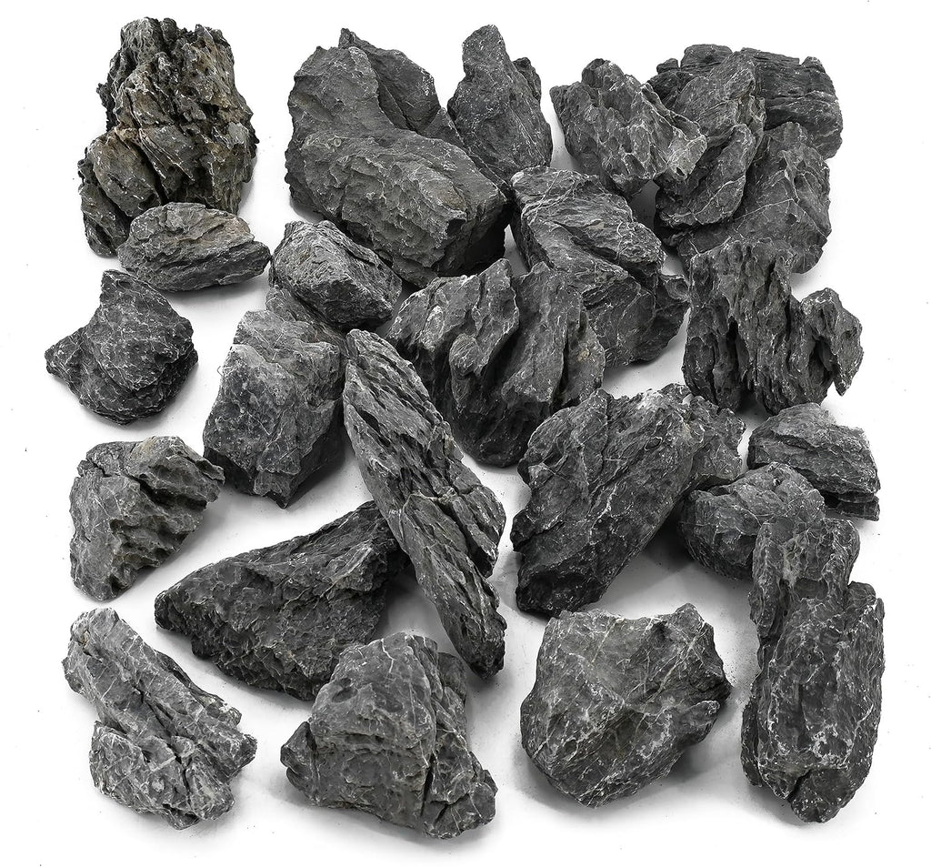 Unocho Seiryu Rock Aquarium Stones 11lb Natural Dragon Stone for Aquascaping Fish Tank Aquarium Landscaping Model Tank Decoration Miniature Fairy Garden(3-8 Inches)
