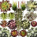 Artificial Succulent Plants Fake Assorted - 16 Pack - Unpotted Face Succulent Plants - Realistic Textured Succulents Picks - Fake Plants for Decoration - Faux Aloe Cactus Plant Bulk