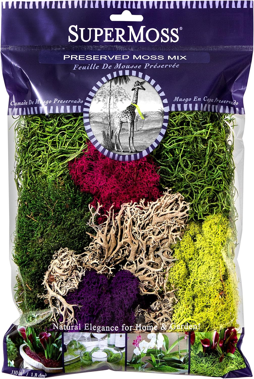 SuperMoss 7 59834 23312 1 Moss Mix, 200 in3 Bag (Appx. 8oz), 0