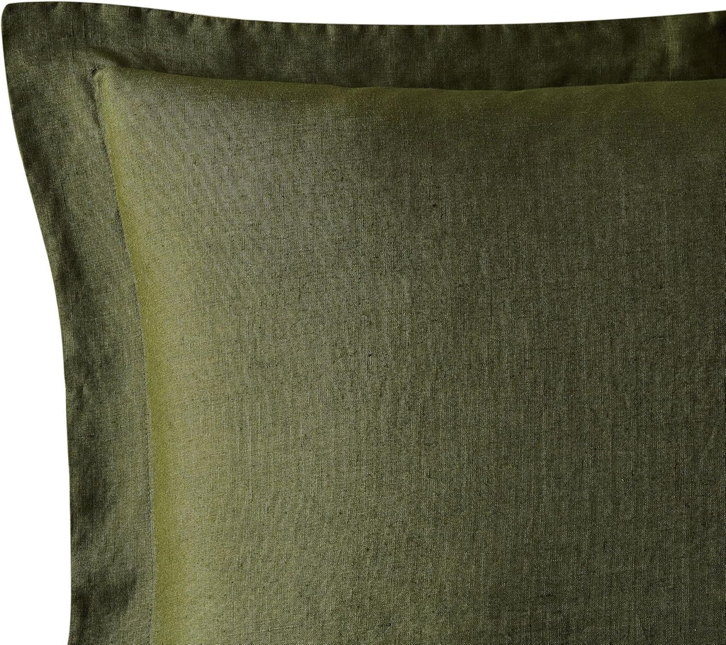 Brooklyn Loom Linen Duvets Olive Green Linen 3-Piece King Duvet Set, Solid Color Themed, for Men and Women, Oeko-TEX Certified Confidence