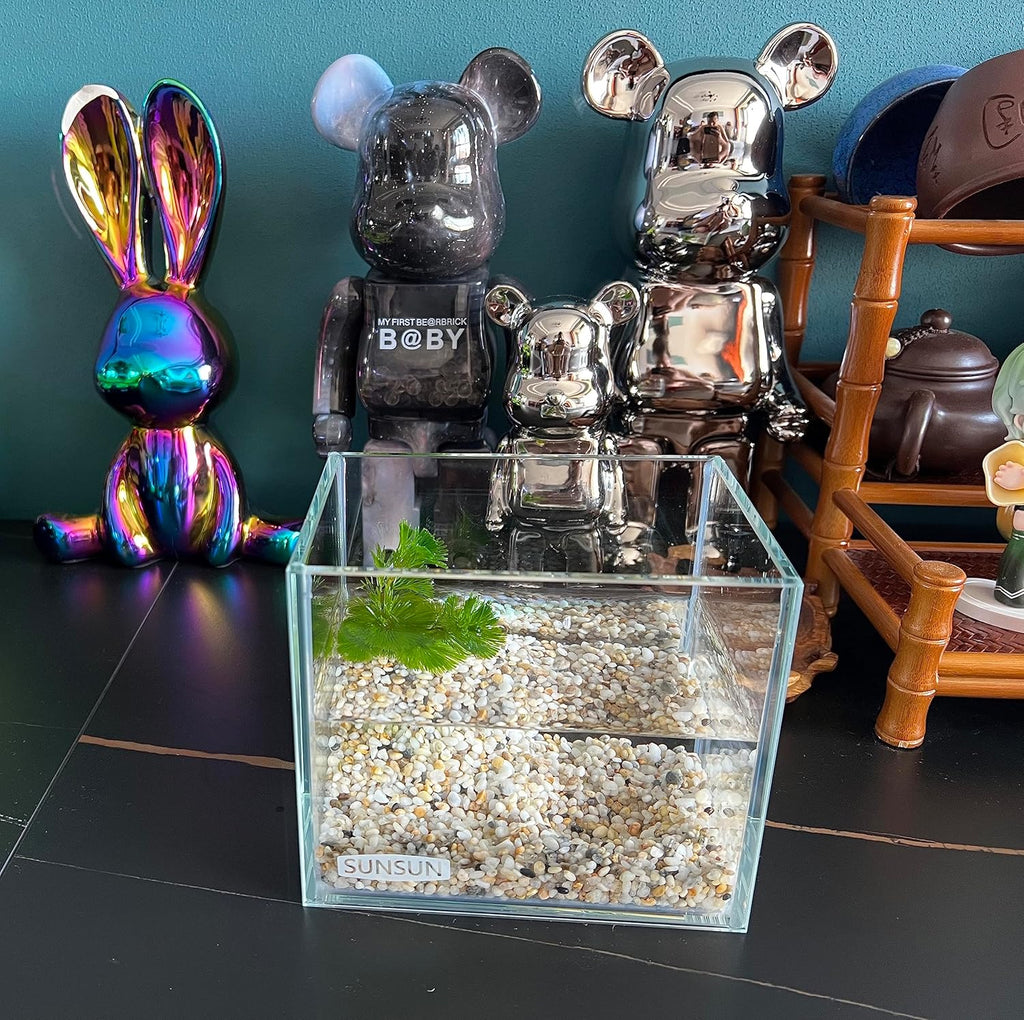 Small Nano Tall Rimless Tank, Glass Fish Tank, Betta Tank (0.7 Gallon, 5.9x4.3x5.1in/15x11x13cm)