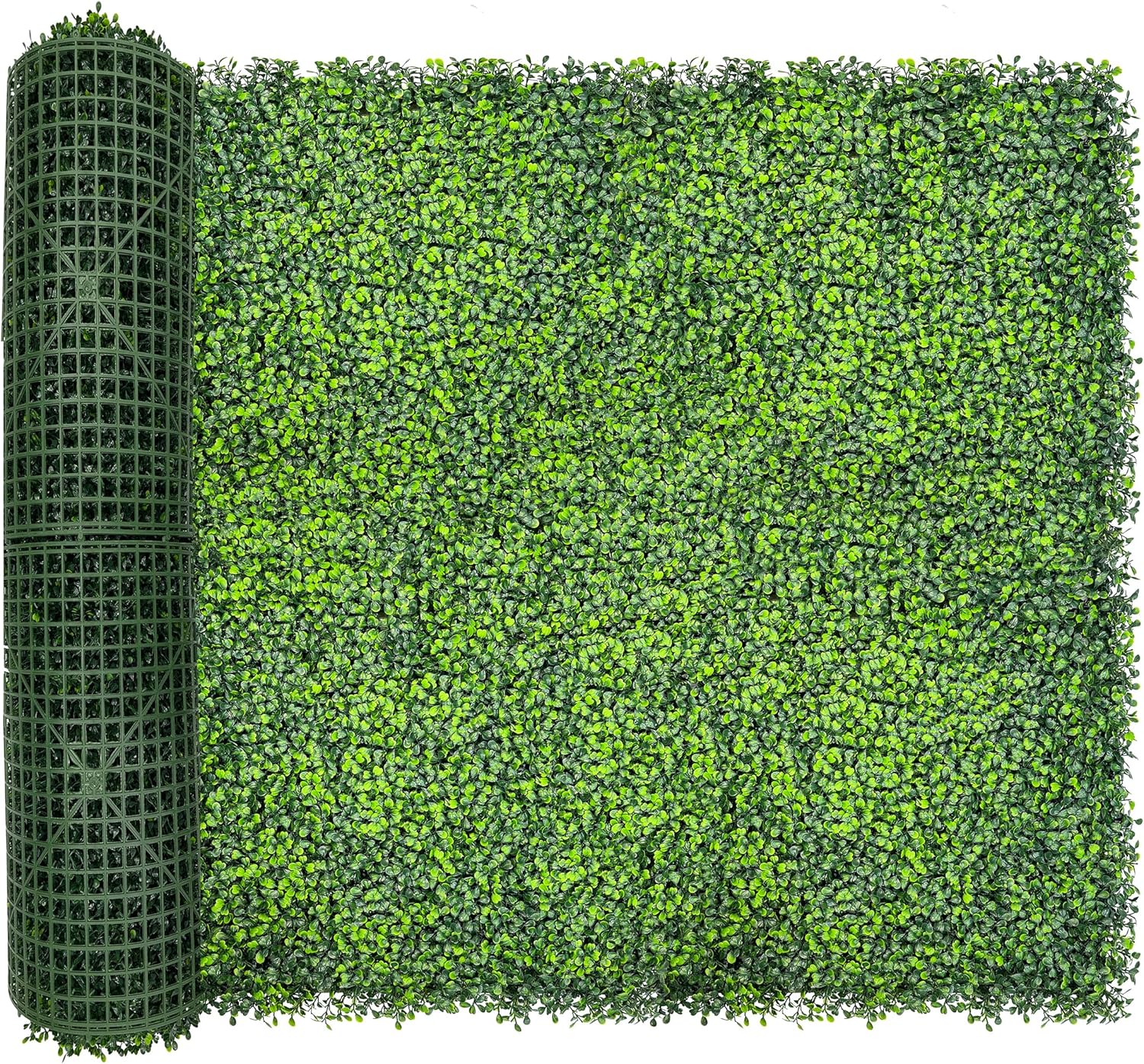Artificial Ivy Privacy Fence Screen,128"x 48" (43 SQFT) UV-Anti Faux Boxwood Roll Grass Wall Panels for Patio Balcony Privacy, Garden, Backyard Greenery Wall Backdrop Decor