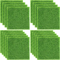 Elcoho 18 Pieces Fake Grass for Crafts Fairy Garden 6 x 6 Inches Artificial Garden Grass for Miniature Ornament Dollhouse DIY Decoration