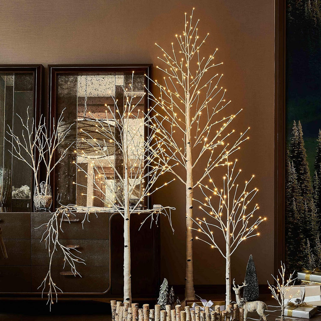 Hairui Lighted White Birch Tree 6FT, Twig Tree with Lights Plug in for Christmas Wedding Party Easter Decorations Indoor Outdoor Use