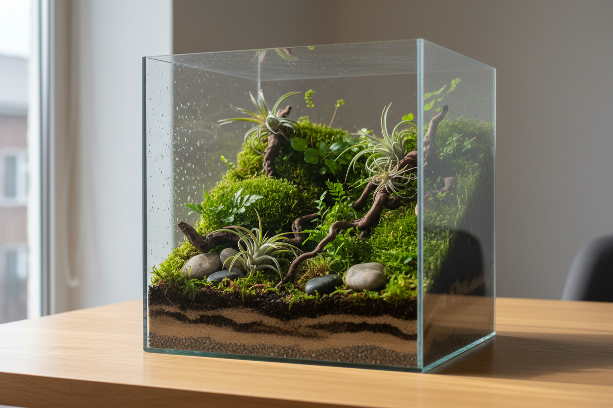 Vivarium with natural elements